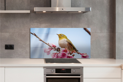 Szkło do Kuchni na Ścianę Samotny Ptak na Gałęzi