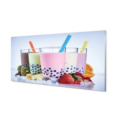 Szklany Panel Koktajle mleczne z owocami