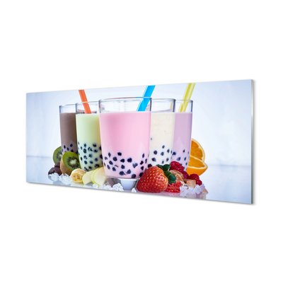 Szklany Panel Koktajle mleczne z owocami