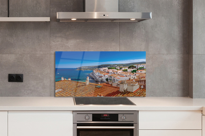 Panel szklany do Kuchni Miasto Pomiędzy Morzem a Górami