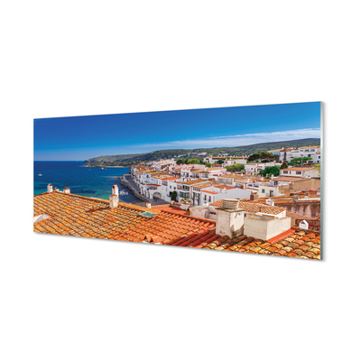 Panel Szklany Hiszpania Miasto morze góry
