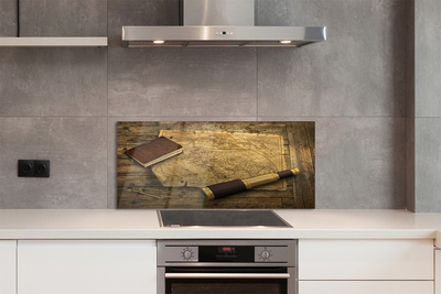 Szklany Panel Stara Mapa w Formie Zeszytu