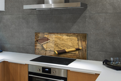 Szklany Panel Stara Mapa w Formie Zeszytu