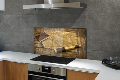 Szklany Panel Stara Mapa w Formie Zeszytu