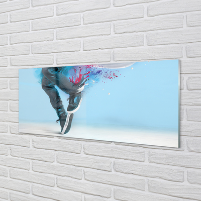 Szklany Panel Nogi w Kolorowych Plamach