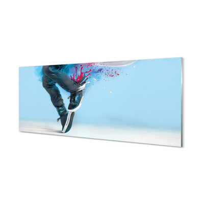 Szklany Panel Nogi w Kolorowych Plamach