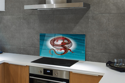 Szklany Panel Japoński Smok na tle Pełni Księżyca