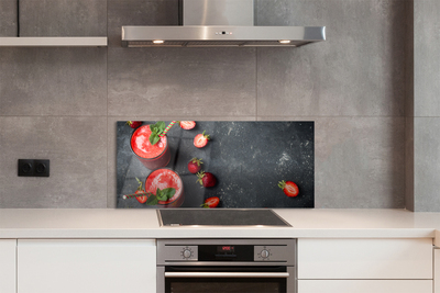 Panel szklany do Kuchni Klasyczny Shake Truskawkowy