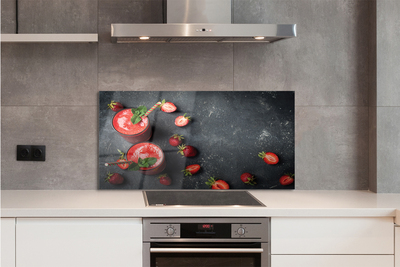 Panel szklany do Kuchni Klasyczny Shake Truskawkowy