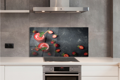 Panel szklany do Kuchni Klasyczny Shake Truskawkowy