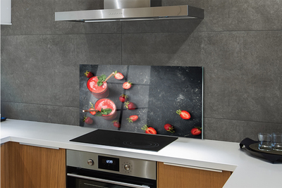 Panel szklany do Kuchni Klasyczny Shake Truskawkowy