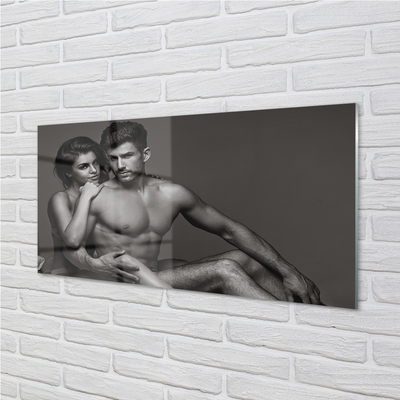 Panel szklany do Kuchni Para: Kobieta i Mężczyzna