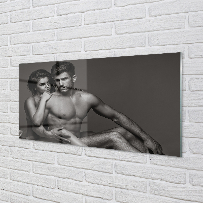 Panel szklany do Kuchni Para: Kobieta i Mężczyzna