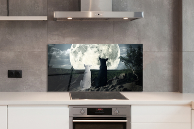 Szkło Ozdobne do Kuchni Wataha Wilków przy Pełni Księżyca