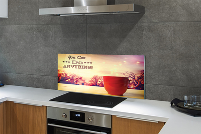 Szklany Panel Napis na Jesiennym Kubku