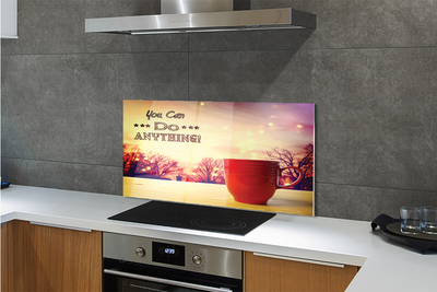 Szklany Panel Napis na Jesiennym Kubku