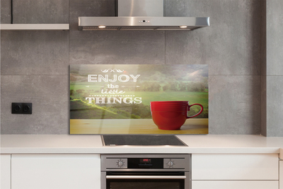 Szklany Panel Napis na Kubku w Naturze