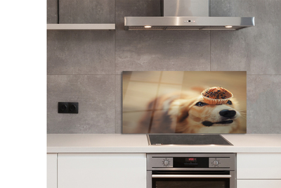 Panel Kuchenny Szklany Słodki Piesek i Babeczka