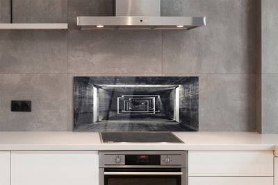 Panel szklany do Kuchni Abstrakcyjny Tunel