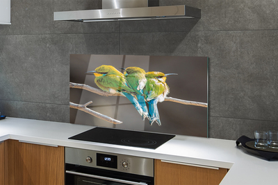 Szkło do Kuchni na Ścianę Ptasie Zgromadzenie na Drzewie