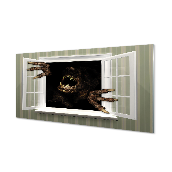 Panel szklany do Kuchni Postać w Mrocznym Oknie