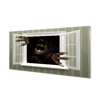 Panel szklany do Kuchni Postać w Mrocznym Oknie