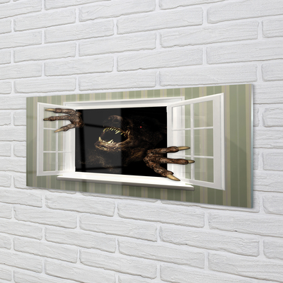 Panel szklany do Kuchni Postać w Mrocznym Oknie