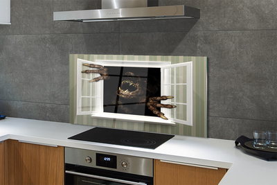 Panel szklany do Kuchni Postać w Mrocznym Oknie