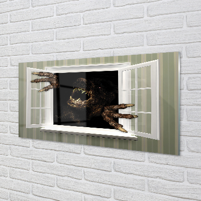 Panel szklany do Kuchni Postać w Mrocznym Oknie