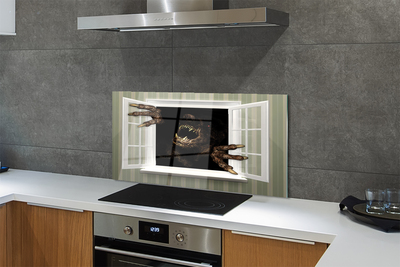 Panel szklany do Kuchni Postać w Mrocznym Oknie