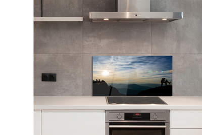 Panel Kuchenny Szklany Człowiek i Pies w Górach