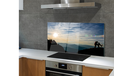 Panel Kuchenny Szklany Człowiek i Pies w Górach