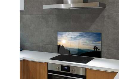 Panel Kuchenny Szklany Człowiek i Pies w Górach