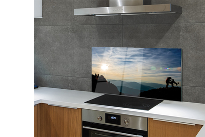 Panel Kuchenny Szklany Człowiek i Pies w Górach