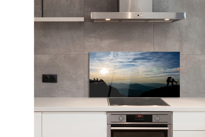 Panel Kuchenny Szklany Człowiek i Pies w Górach