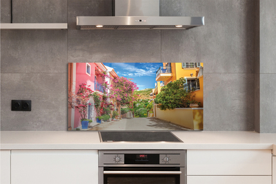 Panel Szklany Kwitnące Ogrody nad Miastem