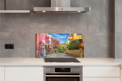 Panel Szklany Kwitnące Ogrody nad Miastem