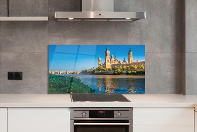 Panel Szklany Majestatyczna Katedra nad Rzeką