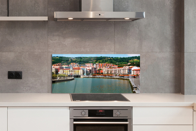 Panel nad Blat Kuchenny Miasto w Dolinie Górskiej Rzeki