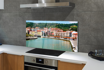 Panel nad Blat Kuchenny Miasto w Dolinie Górskiej Rzeki