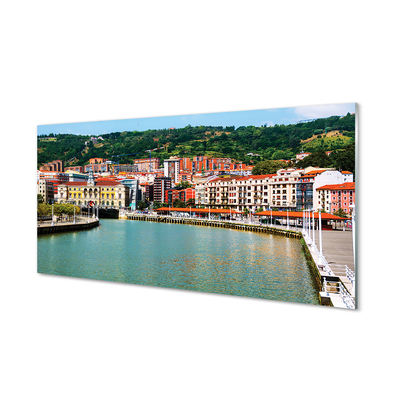 Panel nad Blat Kuchenny Miasto w Dolinie Górskiej Rzeki