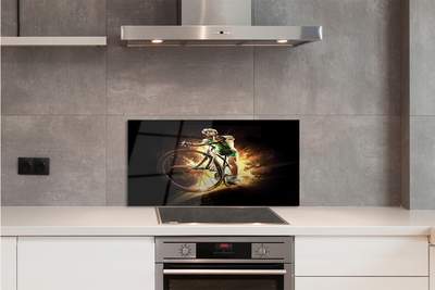 Panel szklany do Kuchni Rower na Czarnym Tle