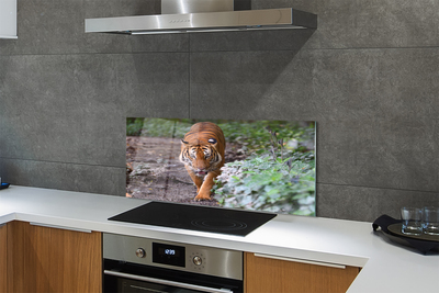 Szkło Ozdobne do Kuchni Tygrys w Cieniu Drzew