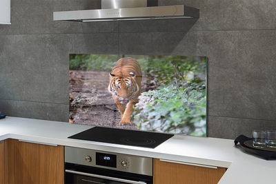 Szkło Ozdobne do Kuchni Tygrys w Cieniu Drzew