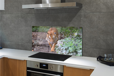 Szkło Ozdobne do Kuchni Tygrys w Cieniu Drzew