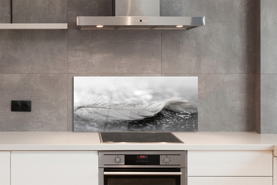 Szklany Panel Delikatne Krople na Piórku