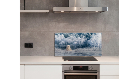 Szklany Panel Pies w Zimowych Górach