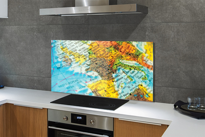 Panel szklany do Kuchni Globus i Mapa Świata