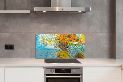 Panel szklany do Kuchni Globus i Mapa Świata