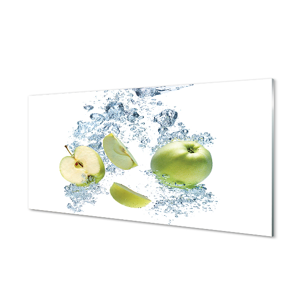 Szklany Panel Woda jabłko pokrojone